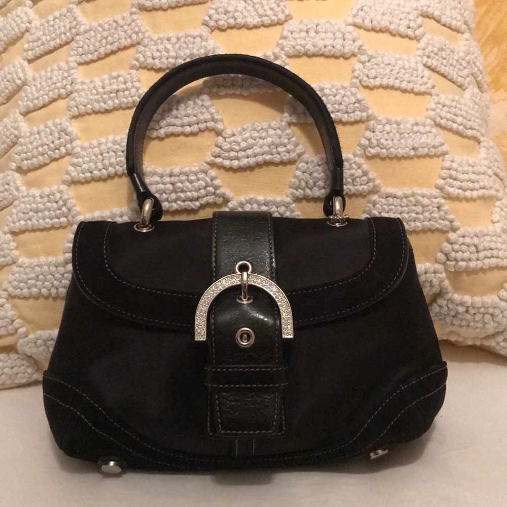 ‘Coach’ purse - silk, suede and leather